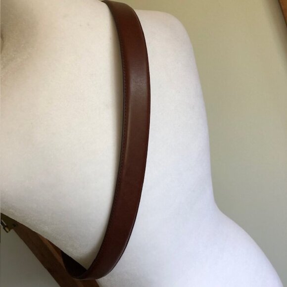 RALPH LAUREN Brown Leather Belt Silver Tone Buckle NWOT - Picture 5 of 16